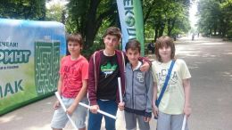 състезателите ни в играта Еколабиринт - Павел, Хакан, Ангел и Радослав - Средно училище Отец Паисий, Куклен