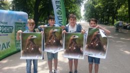 състезателите ни в играта Еколабиринт - Георги, Бурак, Еге и Иван - Средно училище Отец Паисий, Куклен