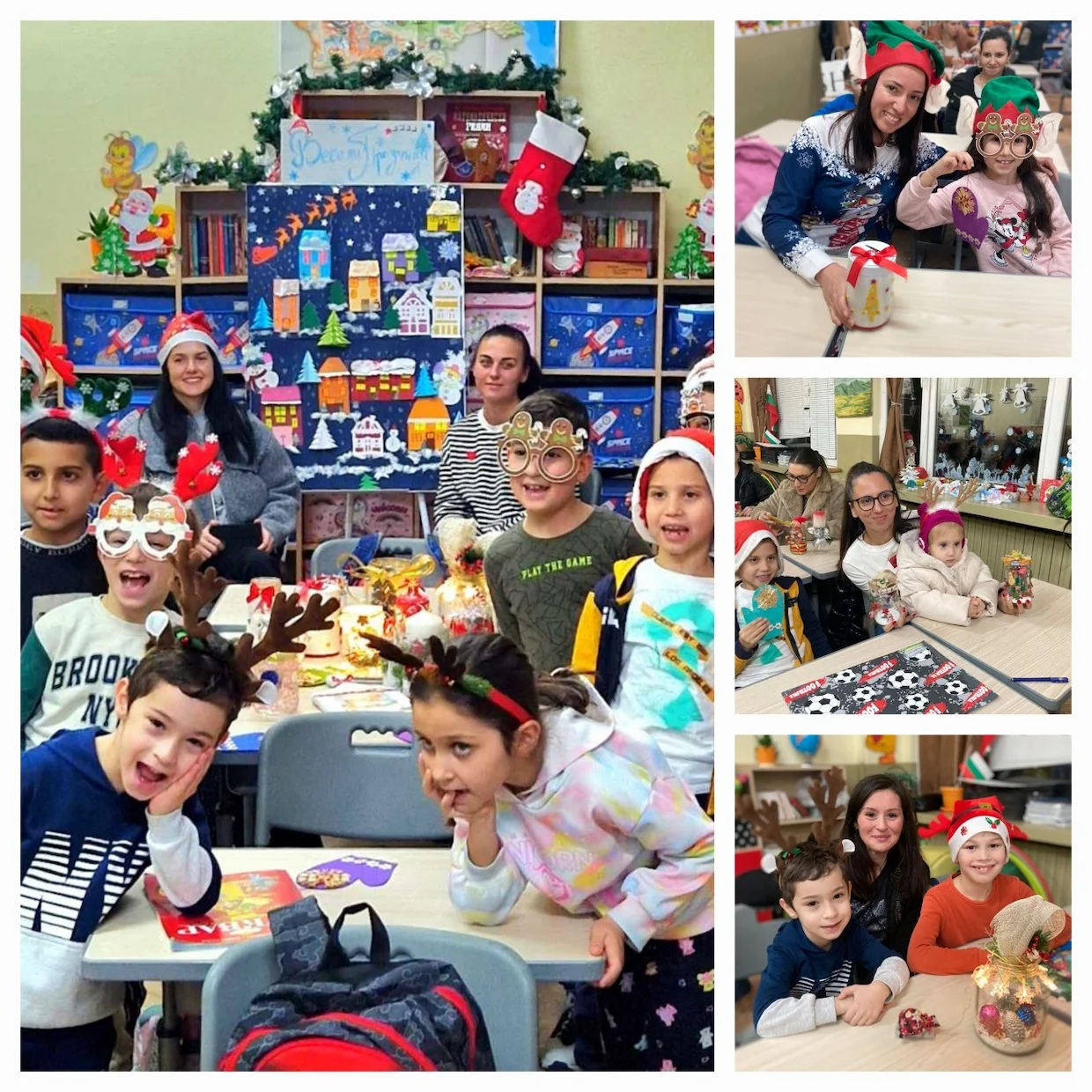 Коледна работилничка на 1 'Б' с родители - Средно училище Отец Паисий, Куклен